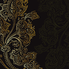 Image showing Paisley background. Hand Drawn ornament.