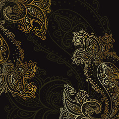 Image showing Paisley background. Hand Drawn ornament.