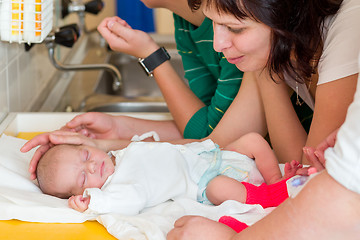 Image showing sleeping newborn baby in the hospital