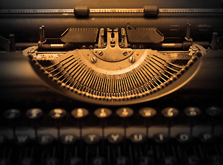 Image showing Close up of a dirty vintage typewriter