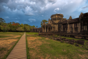 Image showing Sunset over Angkor Wat