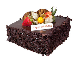 Image showing Chocolate birthday cake