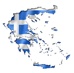 Image showing Greek flag map