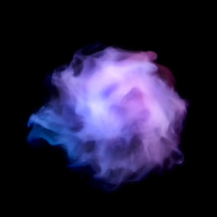 Image showing Blue smoke explosion isolated on black