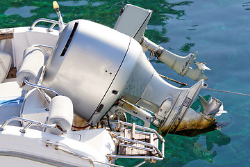 Image showing Motorboat engine