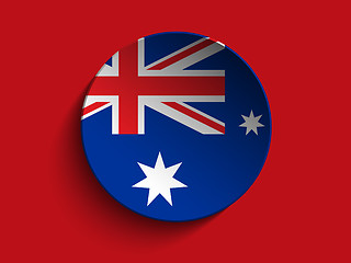 Image showing Flag Paper Circle Shadow Button Australia