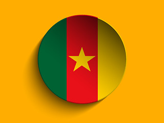 Image showing Flag Paper Circle Shadow Button Cameroon