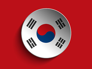 Image showing Flag Paper Circle Shadow Button South Korea