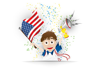 Image showing USA Soccer Fan Flag Cartoon