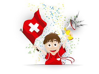 Image showing Switzerland Soccer Fan Flag Cartoon