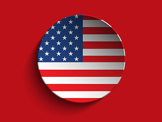 Image showing USA Flag Paper Circle Shadow Button