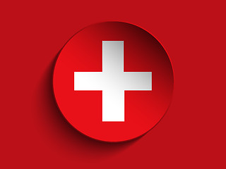 Image showing Flag Paper Circle Shadow Button Switzerland