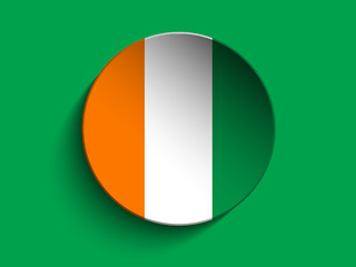 Image showing Flag Paper Circle Shadow Button Ireland