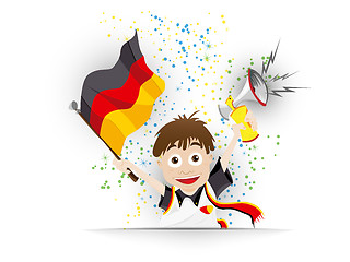 Image showing Germany Soccer Fan Flag Cartoon
