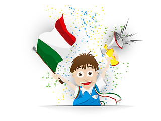Image showing Italy Soccer Fan Flag Cartoon