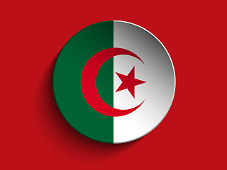 Image showing Flag Paper Circle Shadow Button Algeria