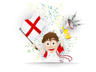 Image showing England Soccer Fan Flag Cartoon