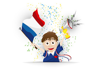 Image showing France Soccer Fan Flag Cartoon
