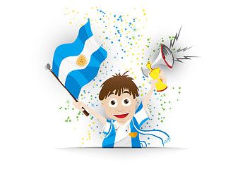 Image showing Argentina Soccer Fan Flag Cartoon