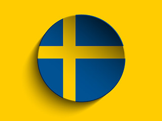 Image showing Flag Paper Circle Shadow Button Sweden