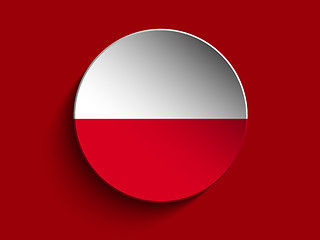 Image showing Flag Paper Circle Shadow Button Poland