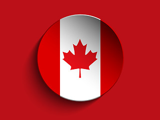 Image showing Flag Paper Circle Shadow Button Canada