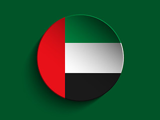 Image showing Emirates Flag Paper Circle Shadow Button