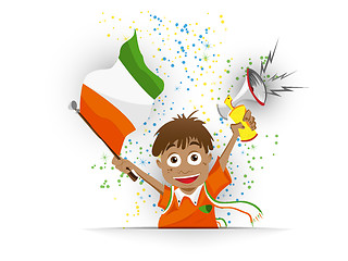 Image showing Ivory Coast Soccer Fan Flag Cartoon