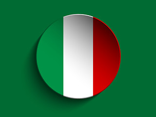 Image showing Flag Paper Circle Shadow Button Italy