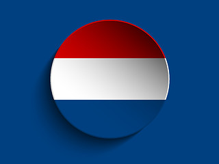 Image showing Flag Paper Circle Shadow Button Netherlands