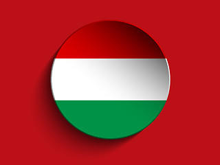 Image showing Flag Paper Circle Shadow Button Hungary