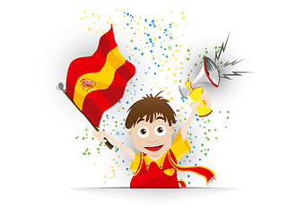 Image showing Spain Soccer Fan Flag Cartoon