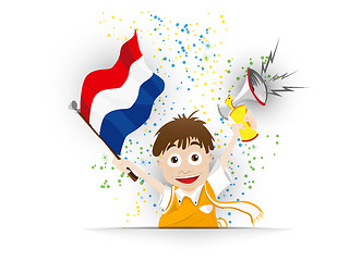 Image showing Netherlands Soccer Fan Flag Cartoon