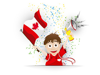 Image showing Canada Soccer Fan Flag Cartoon