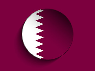 Image showing Flag Paper Circle Shadow Button Qatar