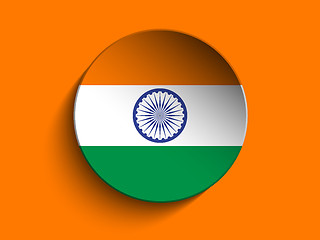 Image showing Flag Paper Circle Shadow Button India