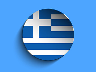 Image showing Flag Paper Circle Shadow Button Greece