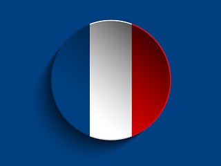 Image showing Flag Paper Circle Shadow Button France