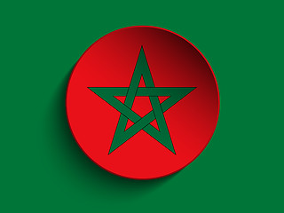 Image showing Flag Paper Circle Shadow Button Morocco