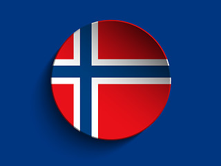 Image showing Flag Paper Circle Shadow Button Norway