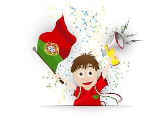 Image showing Portugal Soccer Fan Flag Cartoon