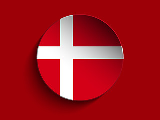 Image showing Flag Paper Circle Shadow Button Denmark