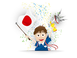 Image showing Japan Soccer Fan Flag Cartoon