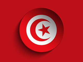 Image showing Flag Paper Circle Shadow Button Tunisia