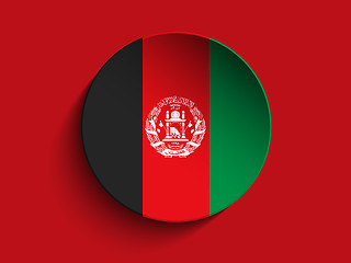 Image showing Afghanistan Flag Paper Circle Shadow Button