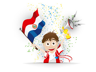 Image showing Paraguay Soccer Fan Flag Cartoon