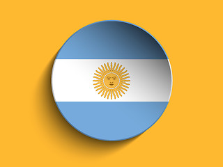 Image showing Flag Paper Circle Shadow Button Argentina