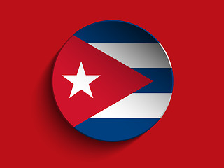 Image showing Flag Paper Circle Shadow Button Cuba