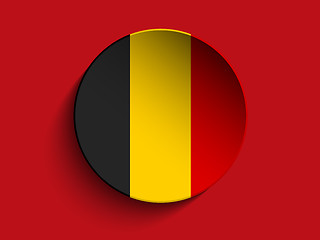 Image showing Flag Paper Circle Shadow Button Belgium