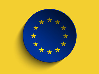 Image showing Europe Flag Paper Circle Shadow Button